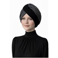 Gri-Siyah Dikey Çizgili Bone