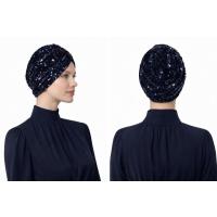 Lacivert - Gümüş Payetli Bone