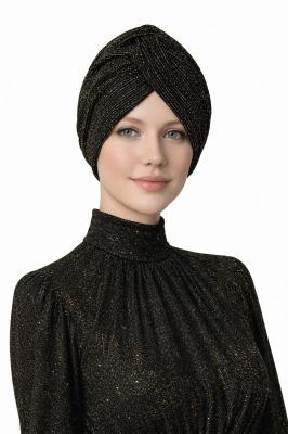 Siyah-Gold Simli Bone